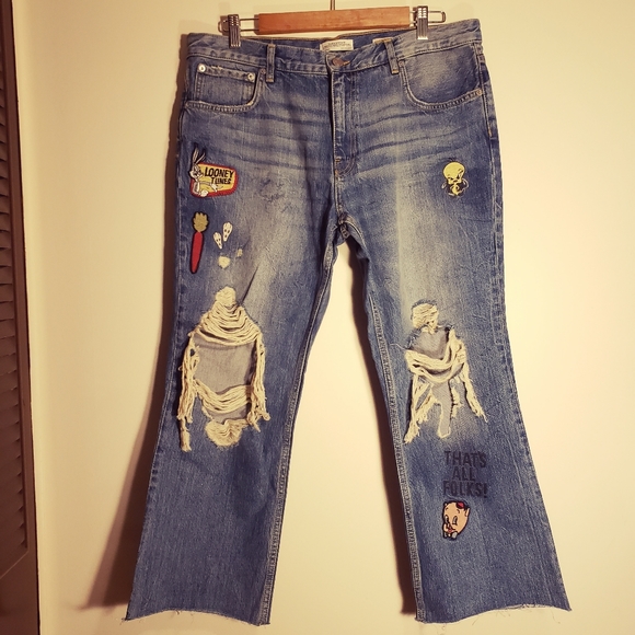 ZARA WOMAN LOONEY TUNES JEANS - Picture 2 of 16